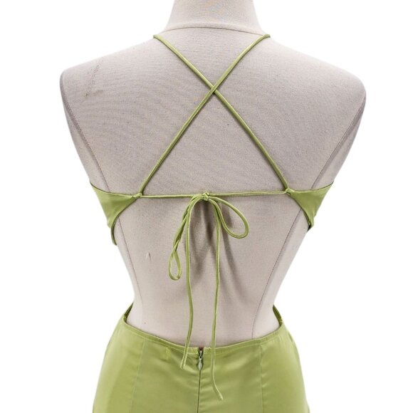 Beginning Boutique Womens 10 Dress Taylor Green Maxi Green Cocktail Party Summer - Picture 5 of 12